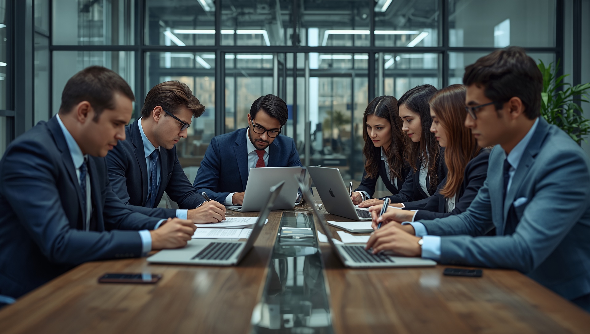 Business professionals using remote online notarization for secure document signing